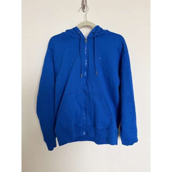 Champion Tops - Champion Blue Zip Hoodie - Size Medium